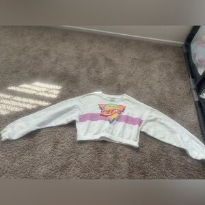 Coca-Cola Crop Top Crew Neck Pullover Sweater Women’s Size XS.